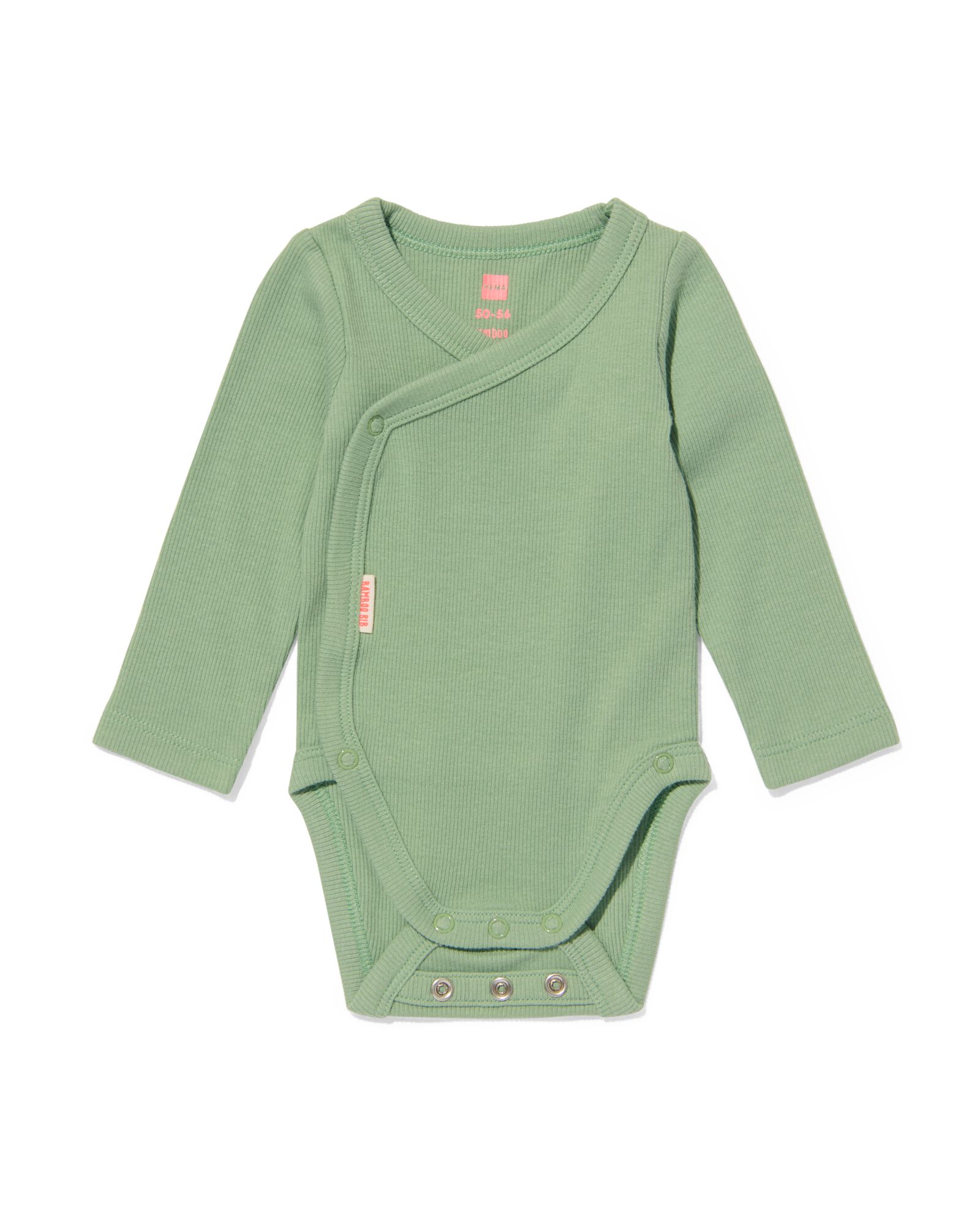 gr&ouml;&szlig;enflexibler Baby-Wickelbody, Feinripp, mit Bambus/Elasthan gr&uuml;n - 33480910GREEN - HEMA