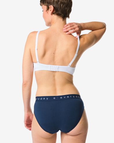 damesslip katoen everyday tailleband donkerblauw L - 19611607 - HEMA