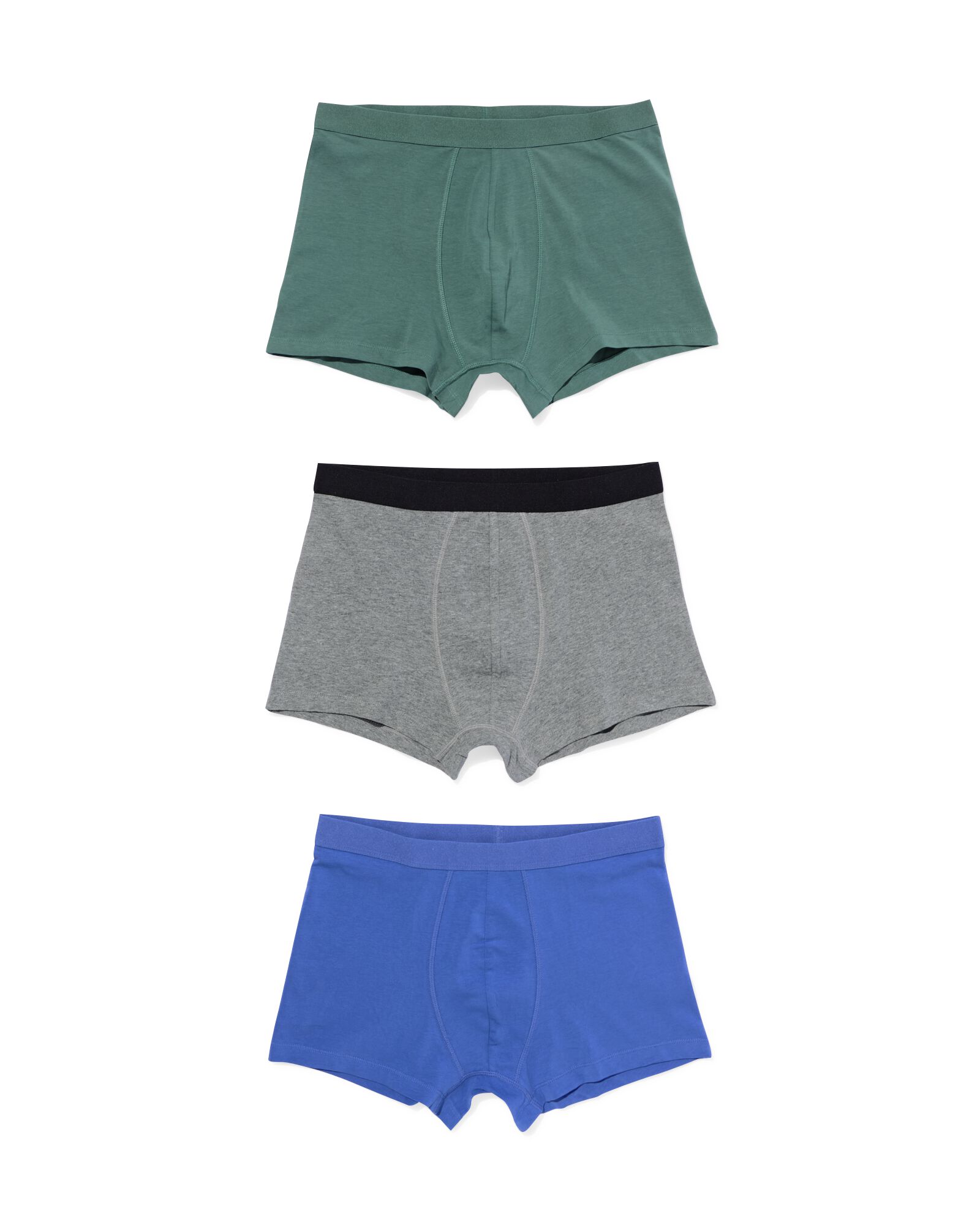 korte herenboxers - 3 stuks groen groen - 19190240GREEN - HEMA