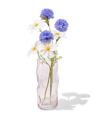 vaas ⌀10x26cm glas organisch roze - 13326022 - HEMA