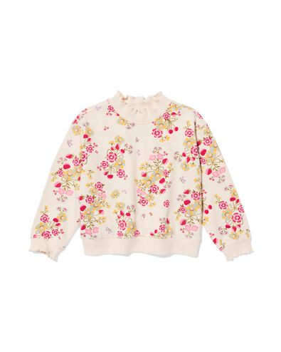 kindertrui sweatstof bloemen  ecru ecru - 30842332ECRU - HEMA