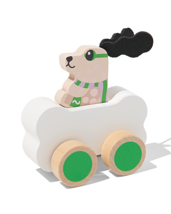 auto met superheld hond 10x11x6.5cm hout - 15100398 - HEMA