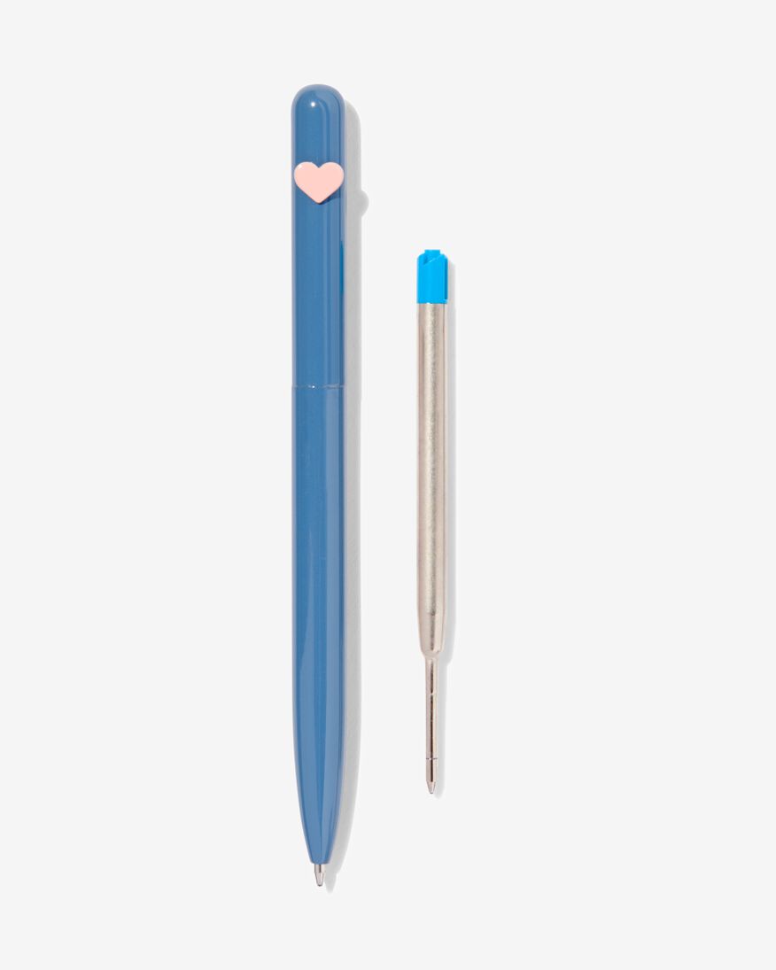 stylo à bille - encre bleue avec recharge - 14490055 - HEMA