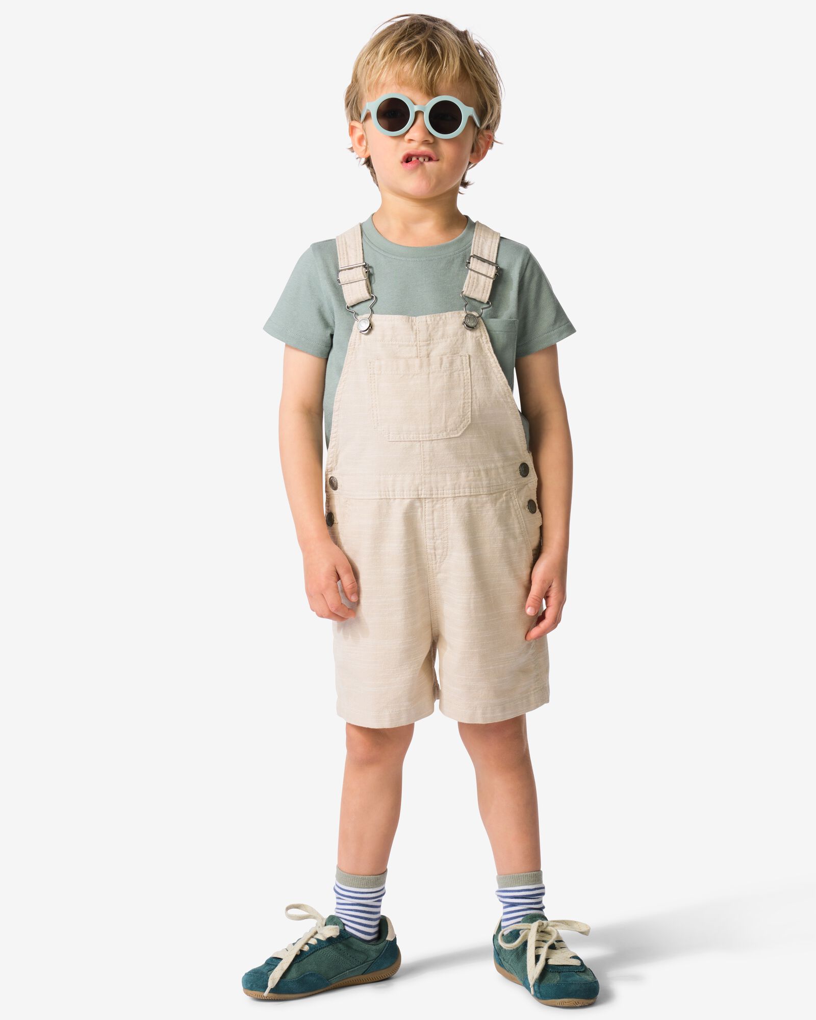 kinderjumpsuit denim lichtblauw lichtblauw - 30715505LIGHTBLUE - HEMA