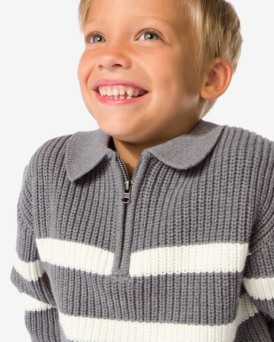 pull tricot à rayures enfant gris foncé gris foncé - 30705701DARKGREY - HEMA