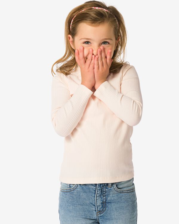 Kinder-T-Shirt, gerippt  ecru ecru - 30828321ECRU - HEMA