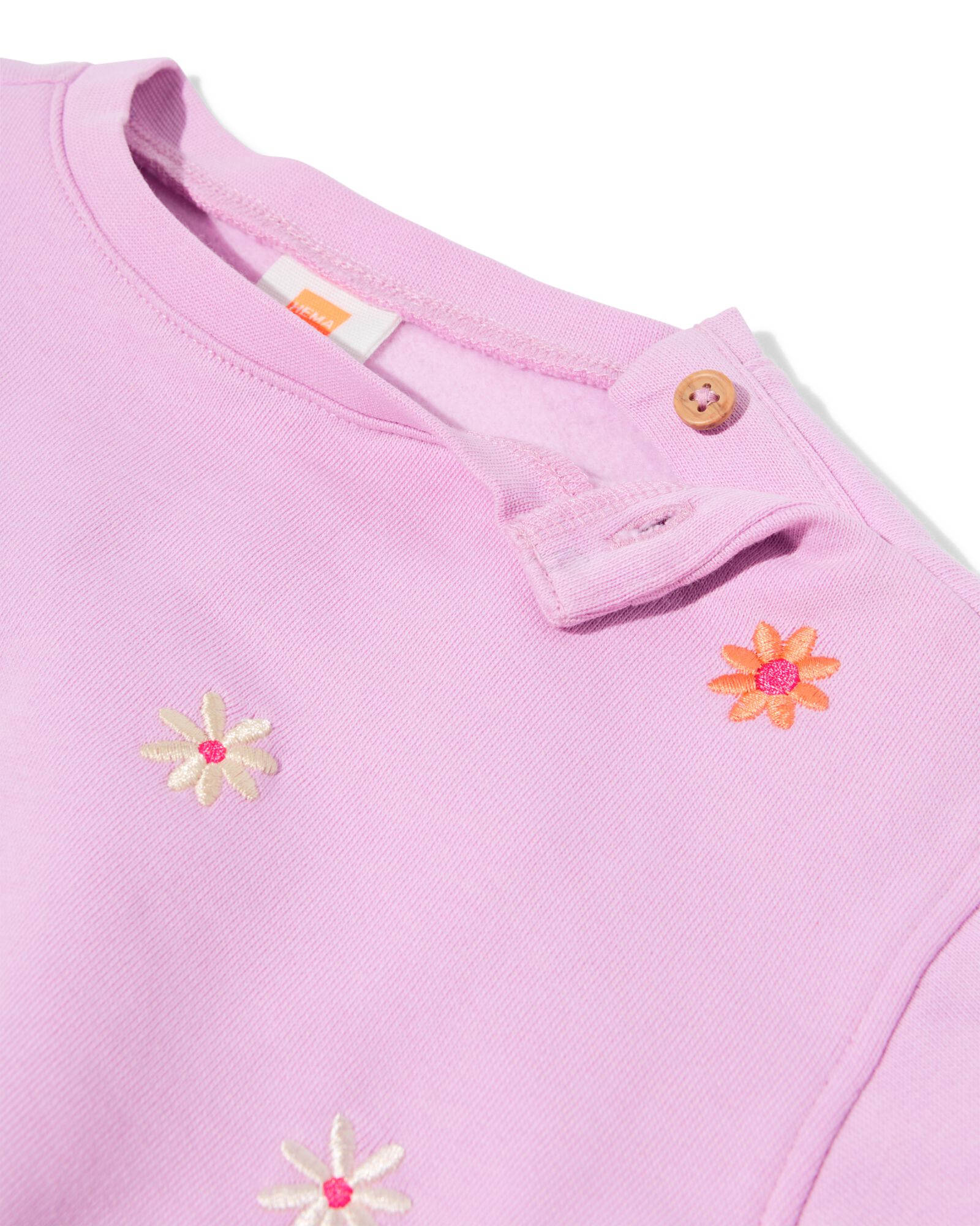 Babypullover Jersey, bestickt, Blumen violett violett - 33071070PURPLE - HEMA