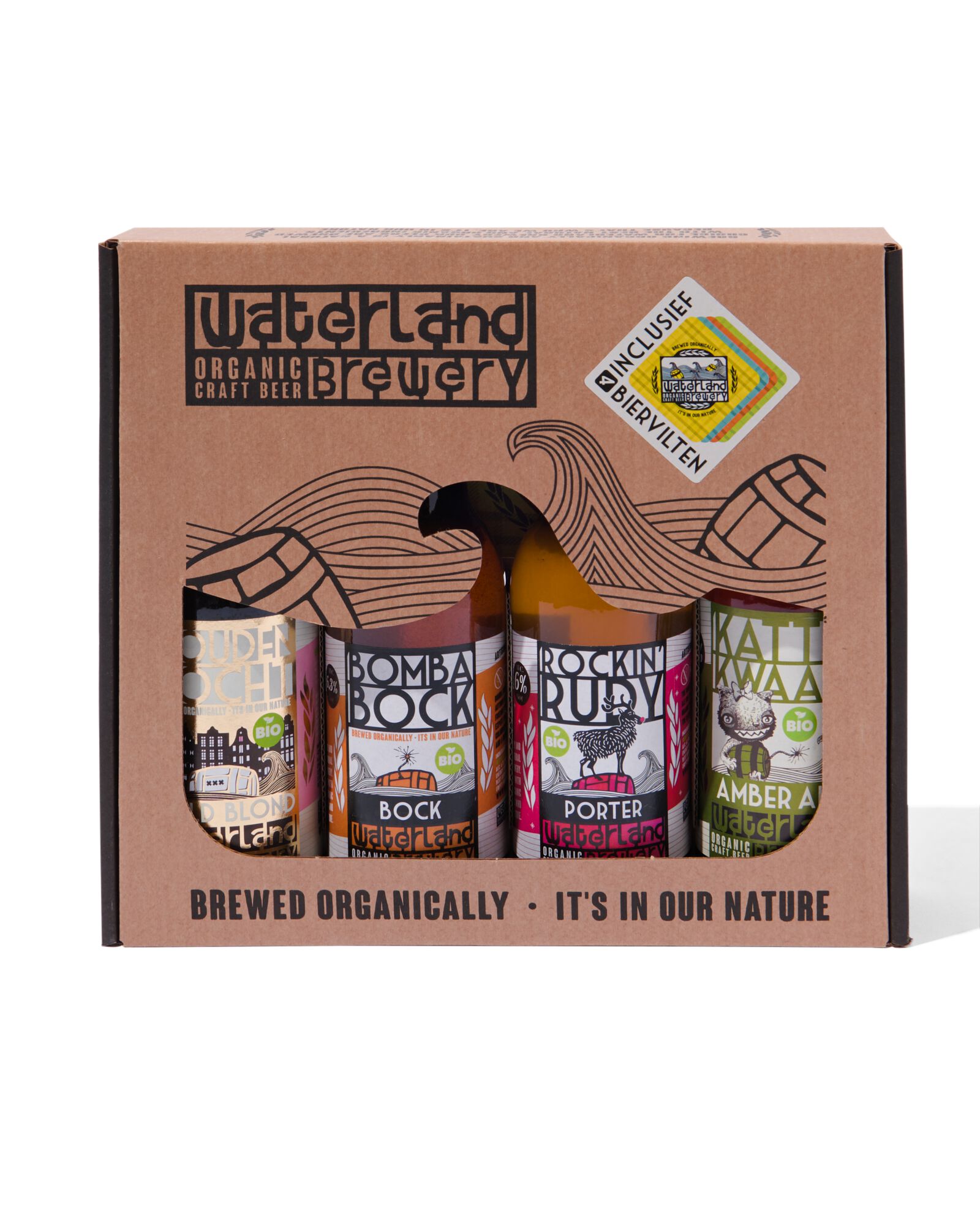 waterland brewery giftpack bio 0.33L - 4 stuks - 17430012 - HEMA