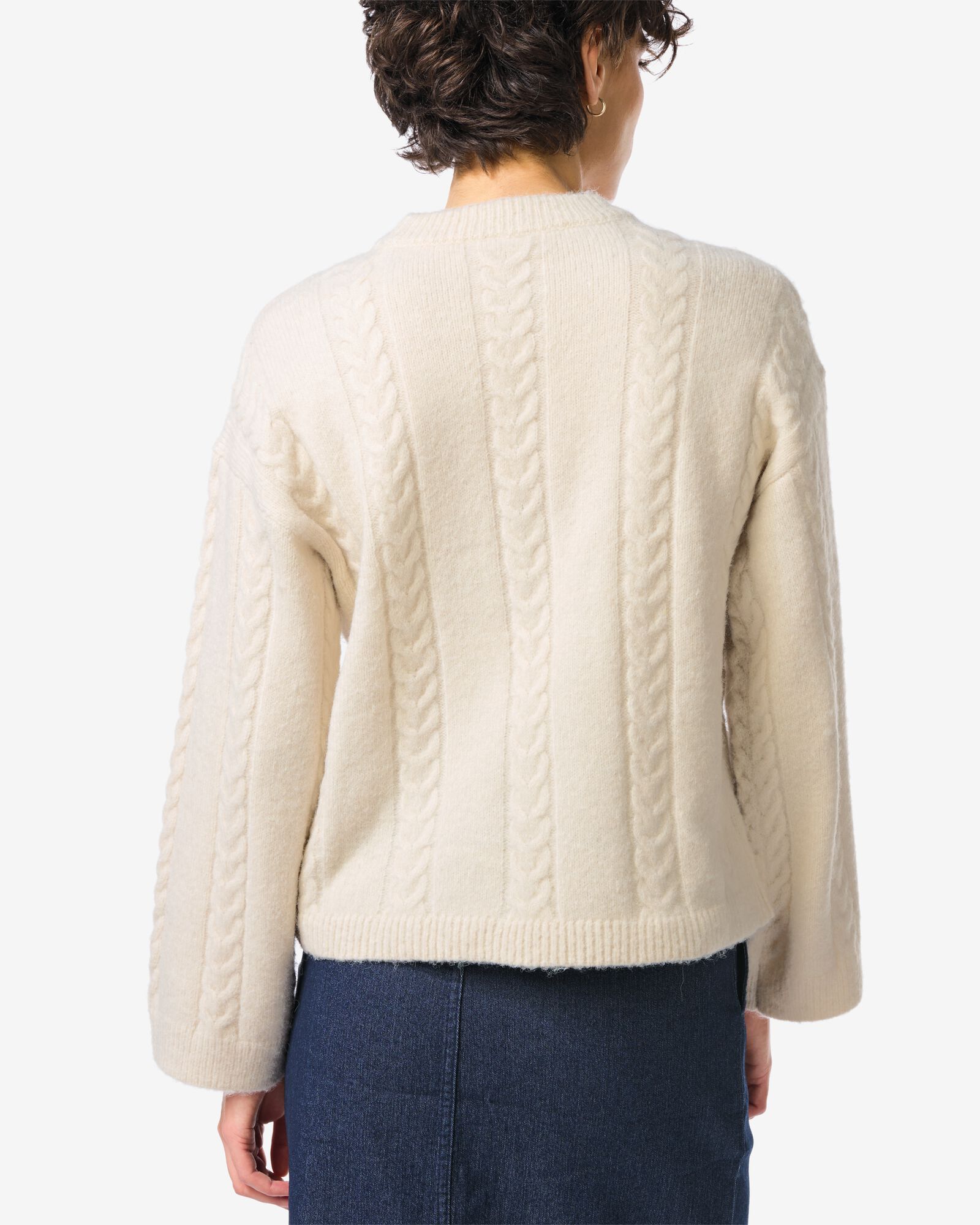 pull femme Hajar torsad&eacute; blanc cass&eacute; - 36205030OFFWHITE - HEMA
