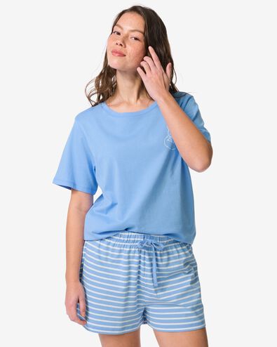 Miffy Damen-Kurz-Pyjama aus Jersey mit Streifen blau blau - 23401540BLUE - HEMA