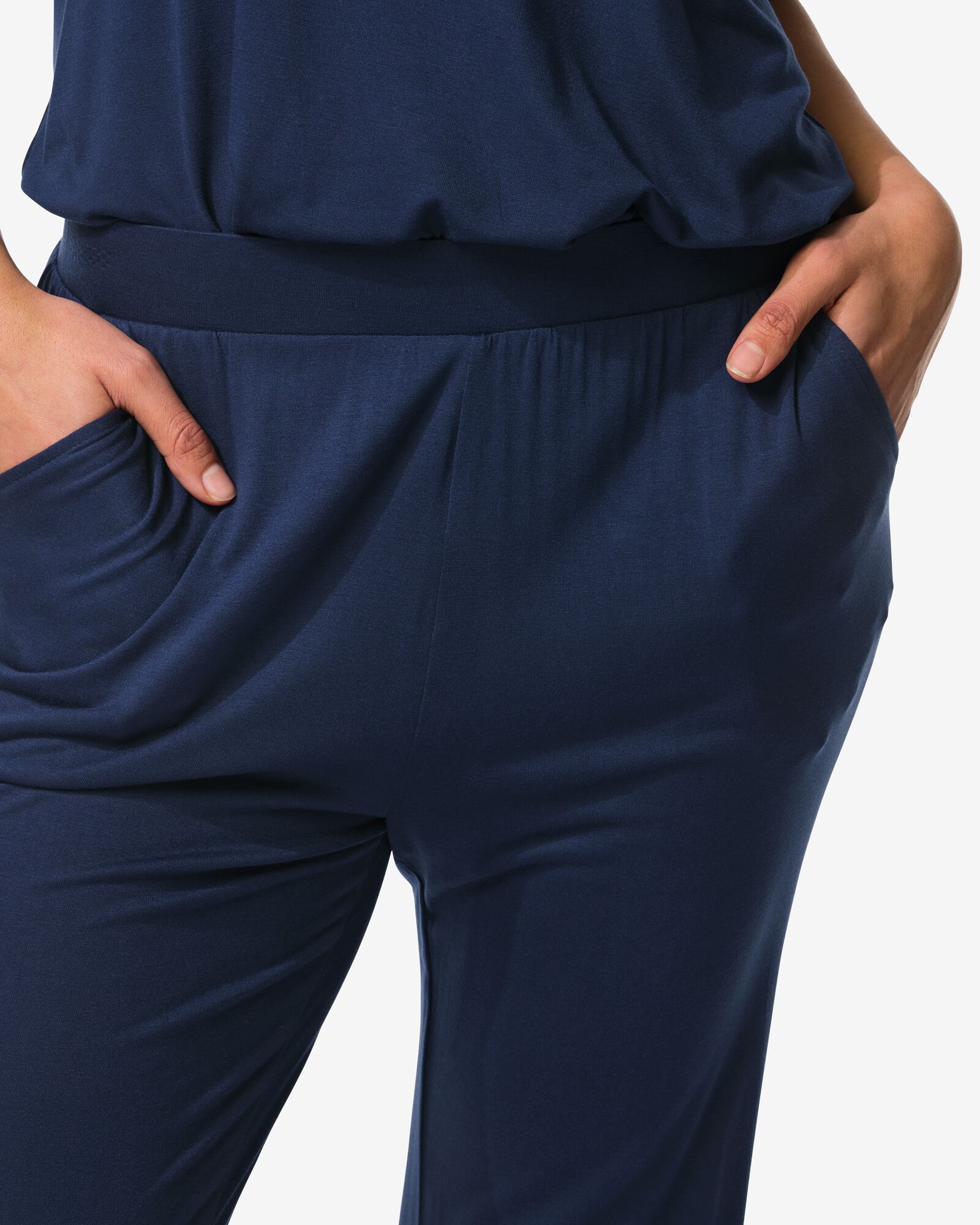 dames pyjamabroek viscose donkerblauw donkerblauw - 23420135DARKBLUE - HEMA