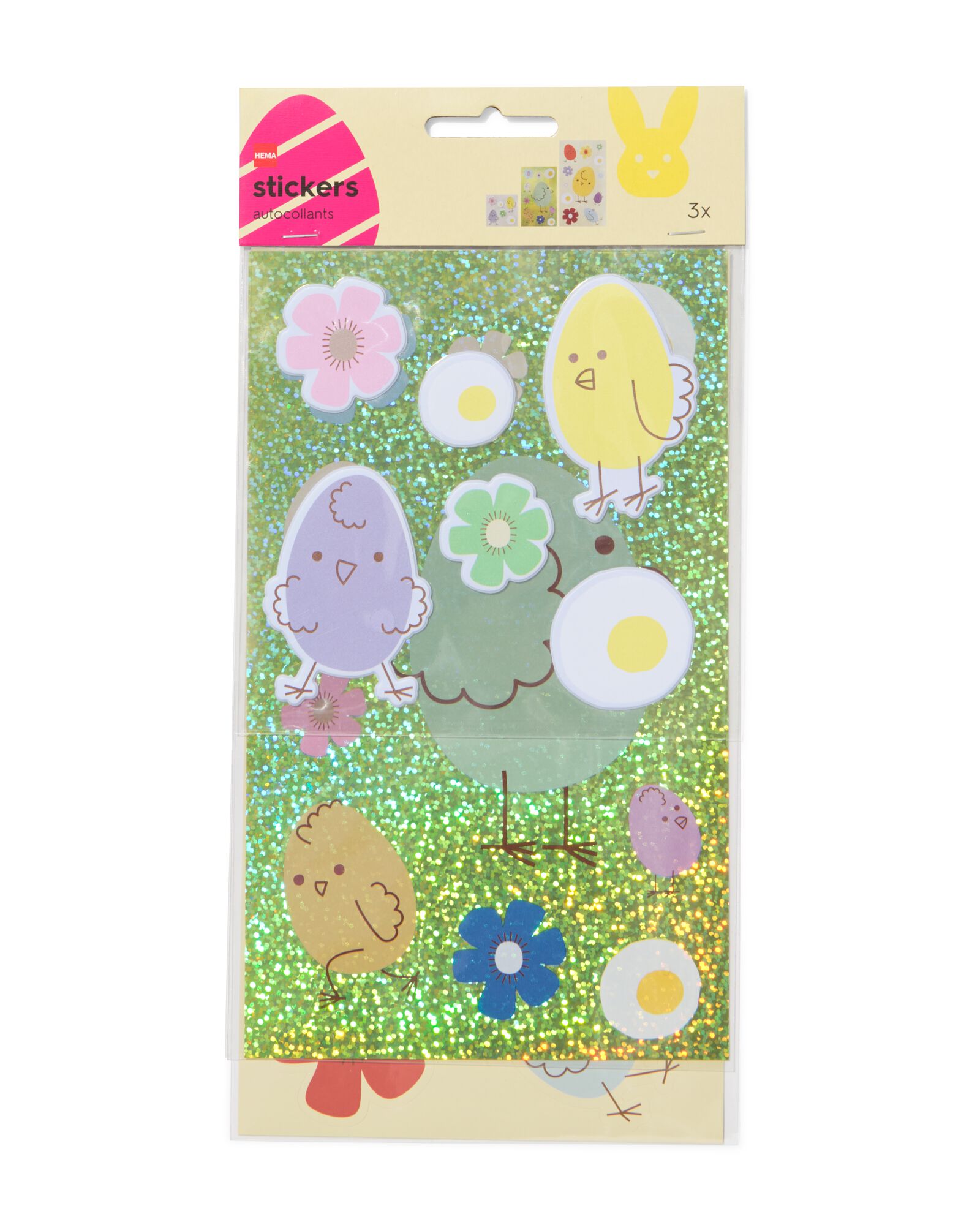 feuilles d'autocollants poussins - lot de 3 - 25800147 - HEMA