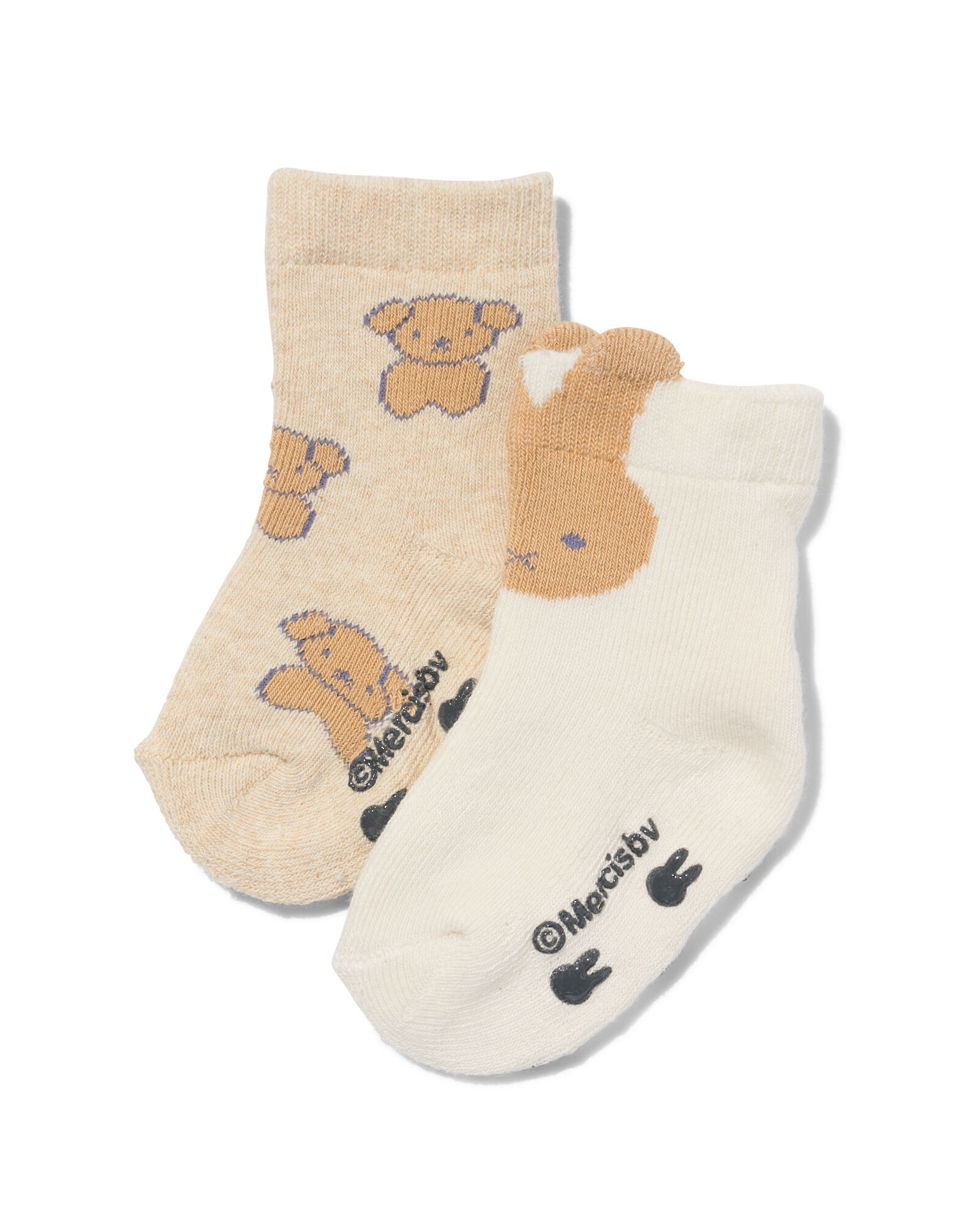 chaussettes b&eacute;b&eacute; Miffy en &eacute;ponge - 2 paires beige - 4780025BEIGE - HEMA