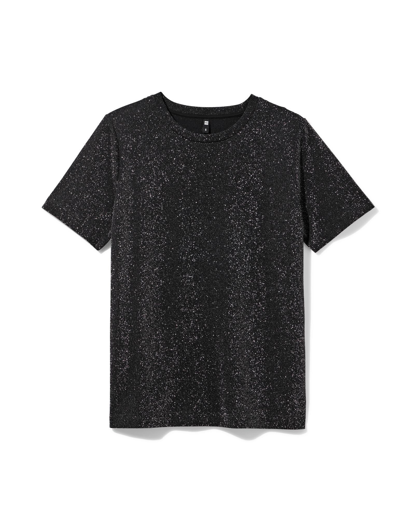 dames T-shirt Luna glitter zwart - 36205580BLACK - HEMA