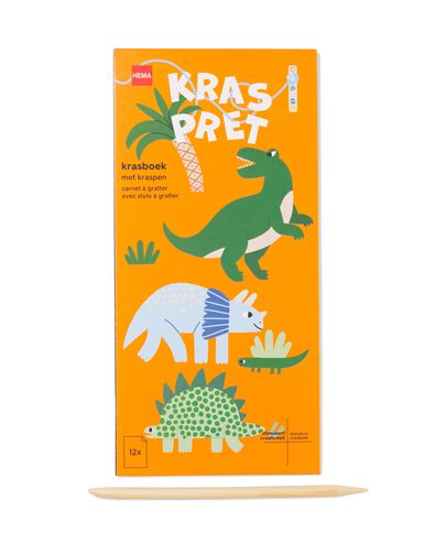 livre de coloriage &agrave; gratter A5 dinos - 15900439 - HEMA