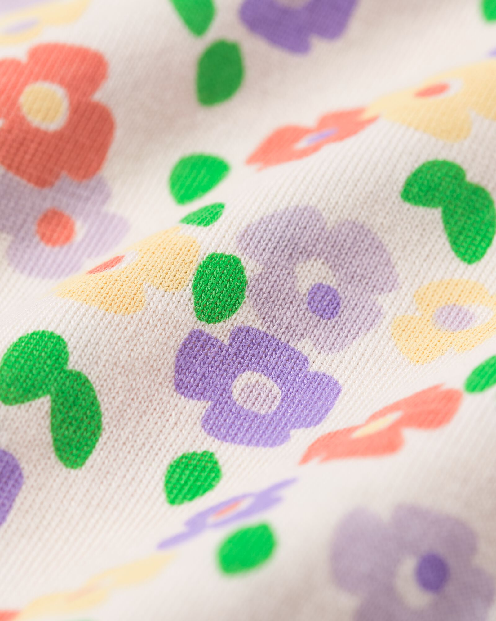 baby shortama bloemen gebroken wit gebroken wit - 33301460OFFWHITE - HEMA