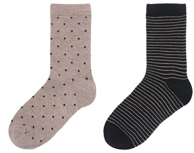 dames sokken met bamboe naadloos - 2 paar beige 39/42 - 4250512 - HEMA