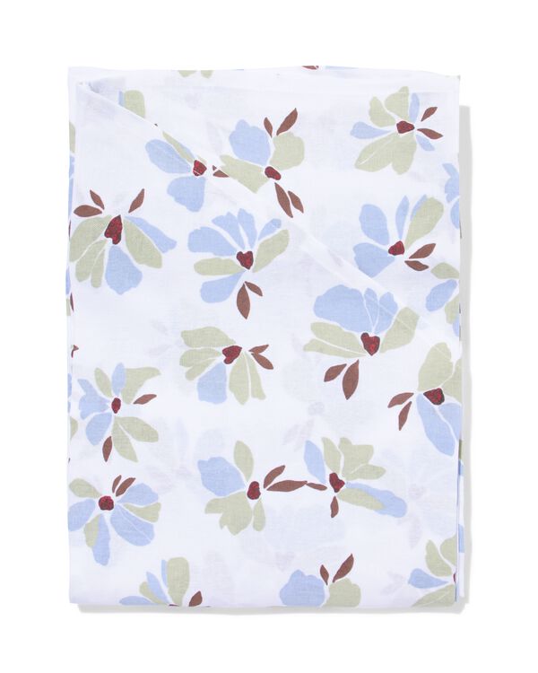 Tischdecke ⌀ 180 cm Baumwolle Blumen gr&uuml;n-blau - 5300052 - HEMA