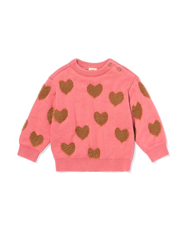 Babypullover mit Herzen rosa rosa - 33046870PINK - HEMA