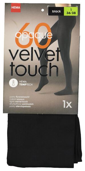 blickdichte Strumpfhose Velvet Temptech, 60 Denier schwarz 48/52 - 4072049 - HEMA