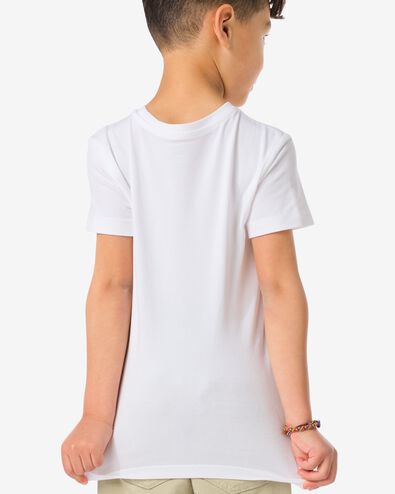 2 pak kinder t-shirts - biologisch katoen wit wit - 1000019381 - HEMA