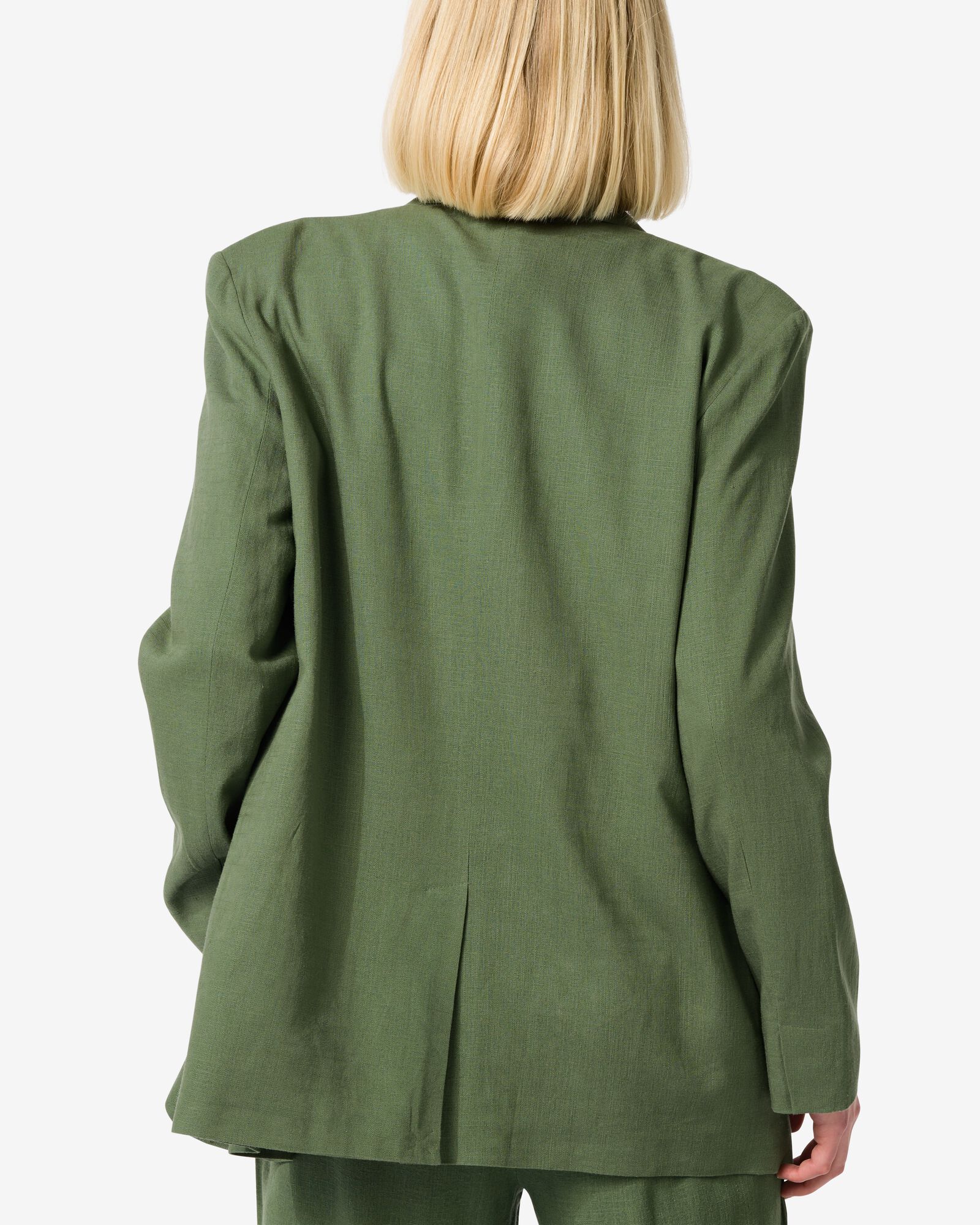 blazer oversize en lin Isla femme vert - 36209465GREEN - HEMA