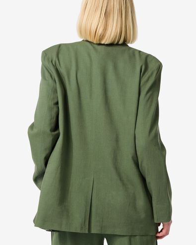 blazer oversize en lin Isla femme vert - 36209465GREEN - HEMA