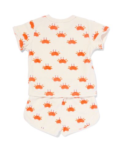 ensemble pour bébé avec t-shirt et short en tissu éponge crabes écru écru - 33102650ECRU - HEMA