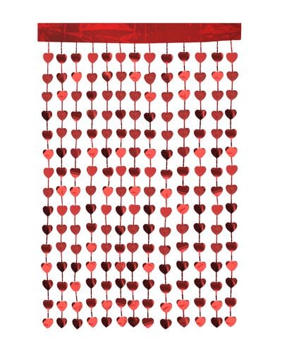 rideau paillet&eacute; coeurs rouges - 14250281 - HEMA