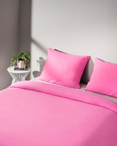 housse de couette 200x200/220cm coton doux rose vif - 5750074 - HEMA