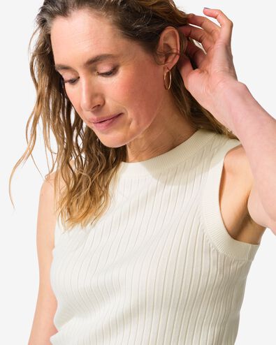 Damentop Frida, gerippt wei&szlig; - 36304350WHITE - HEMA