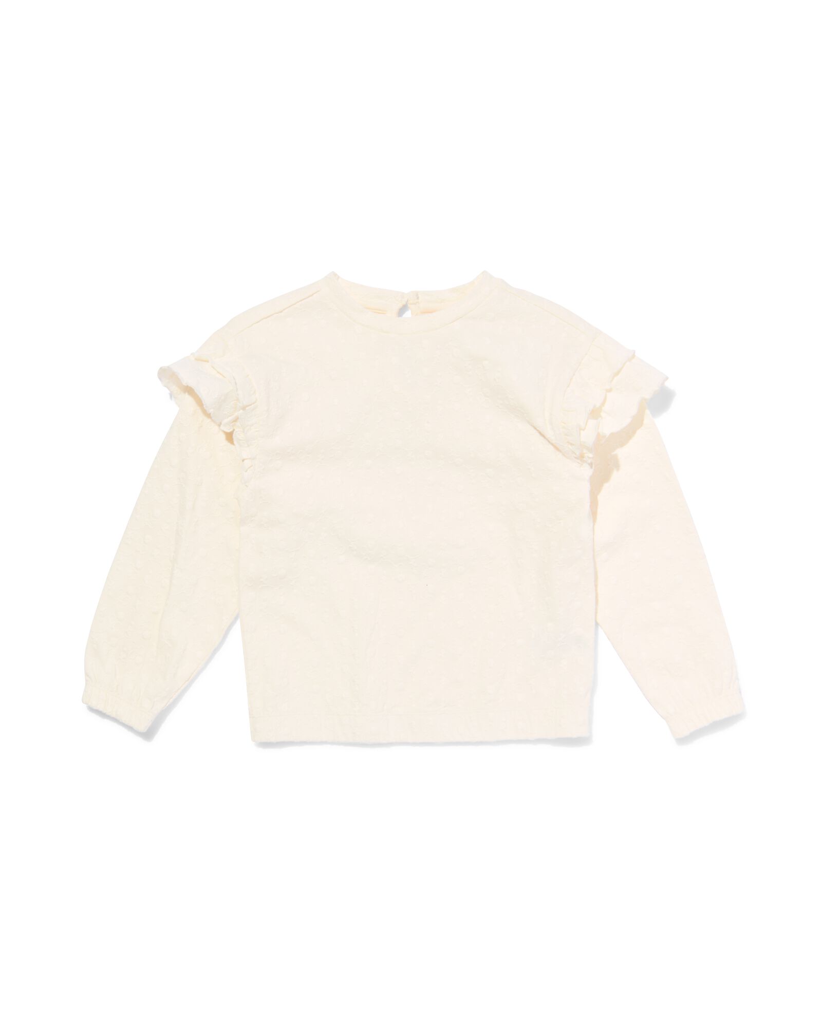 Kinder-T-Shirt, Stickerei eierschalenfarben - 30815829OFFWHITE - HEMA