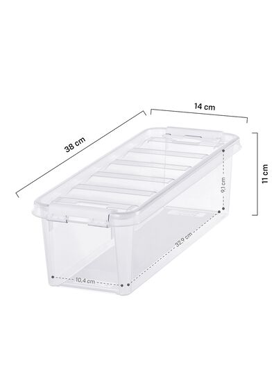 Ordnungsbox Madrid, 3.5 Liter, transparent, 38 x 14 x 11 cm 38 x 14 x 11 Madrid - 39820001 - HEMA