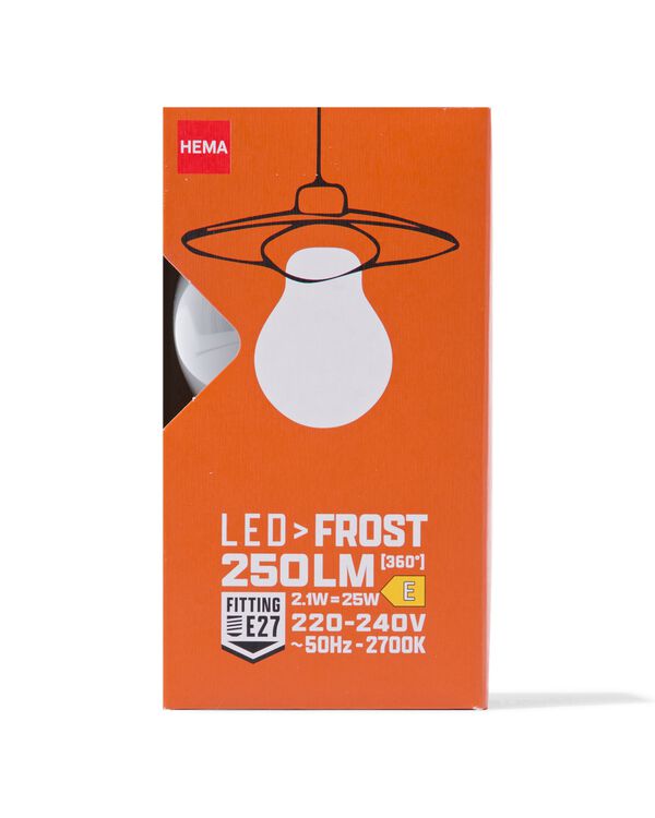 ampoule led poire glass frost E27 2,1W 250lm - 20070032 - HEMA