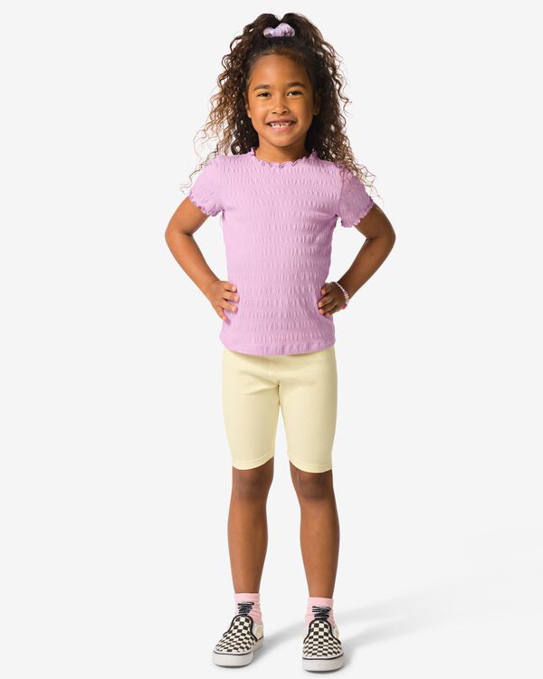 leggings enfant courts ajost&eacute;s c&ocirc;tel&eacute;s fleurs - lot de 2 jaune p&acirc;le jaune p&acirc;le - 30863637LIGHTYELLOW - HEMA