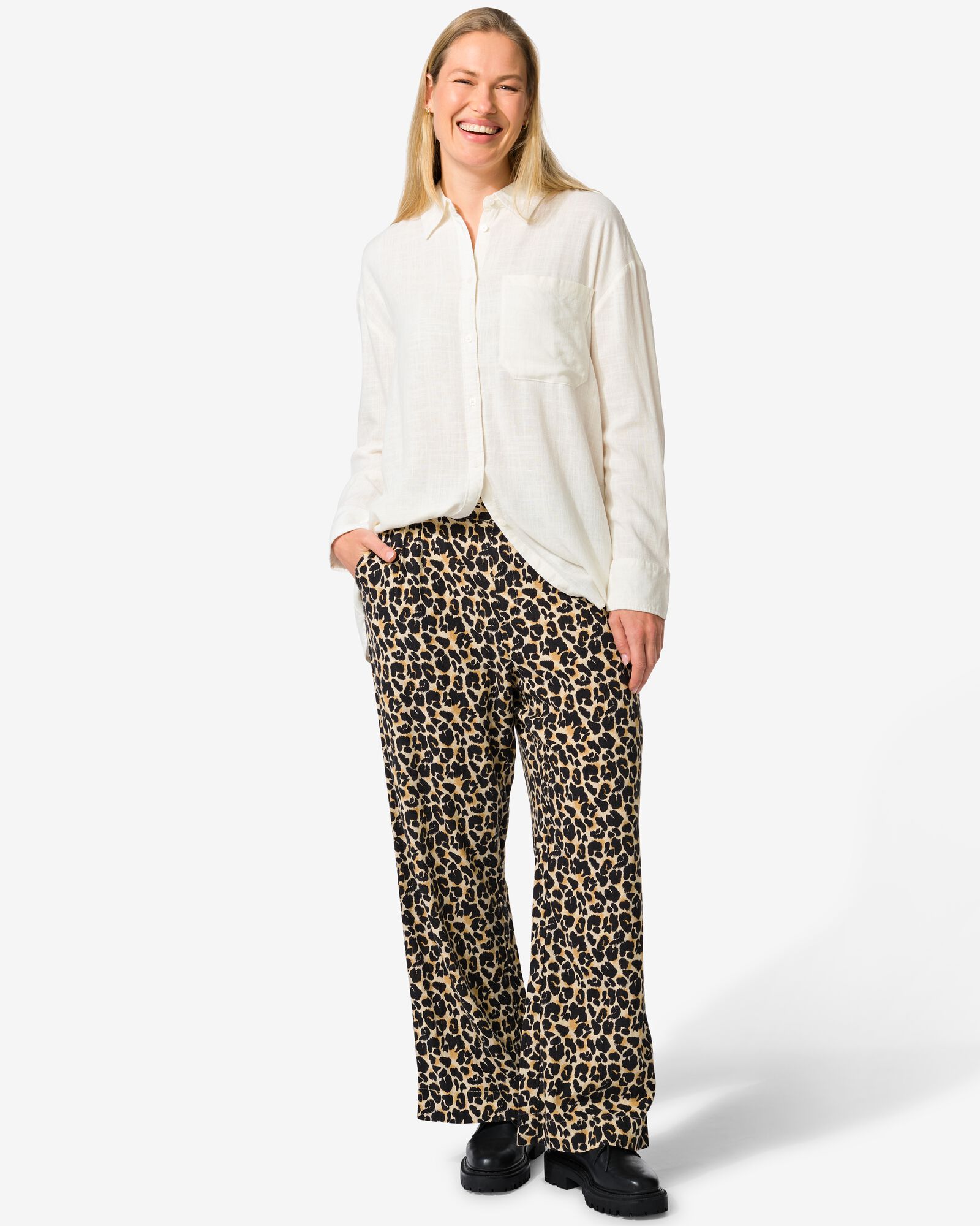 Damenhose Selma, Leopard bunt - 36258980MULTI - HEMA