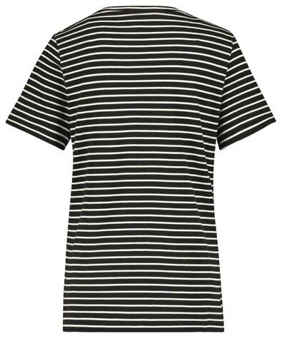 t-shirt femme en bambou noir/blanc noir/blanc - 1000020051 - HEMA