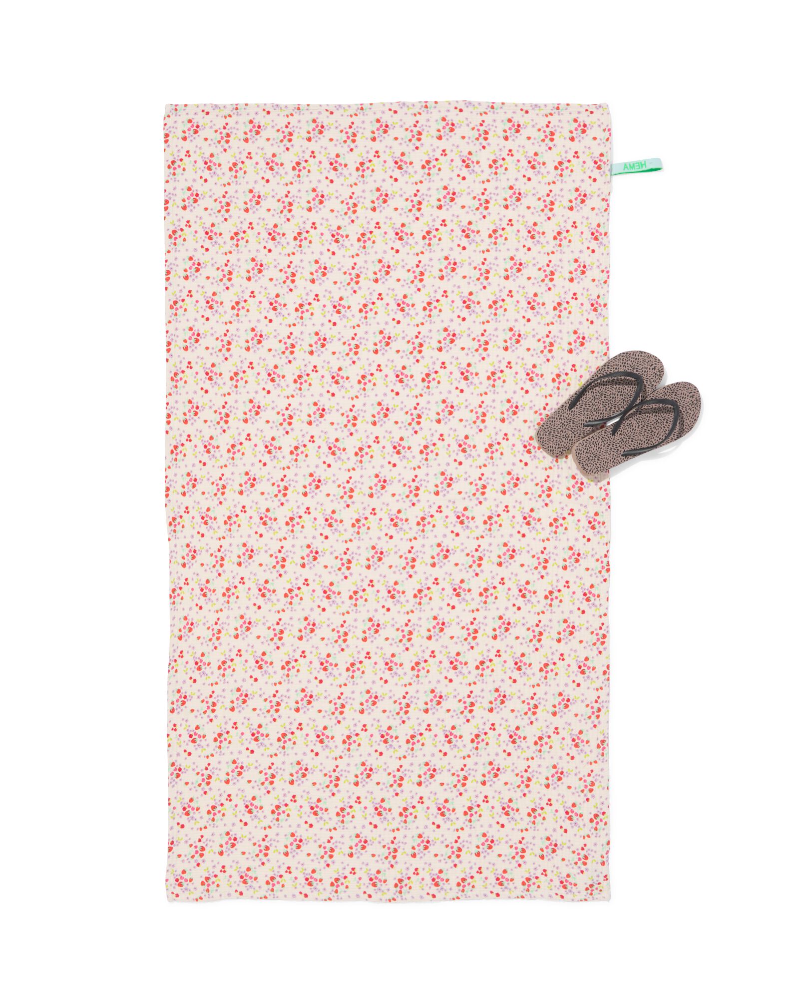 serviette de plage enfant 80x140cm mousseline fleurs - 5200266 - HEMA