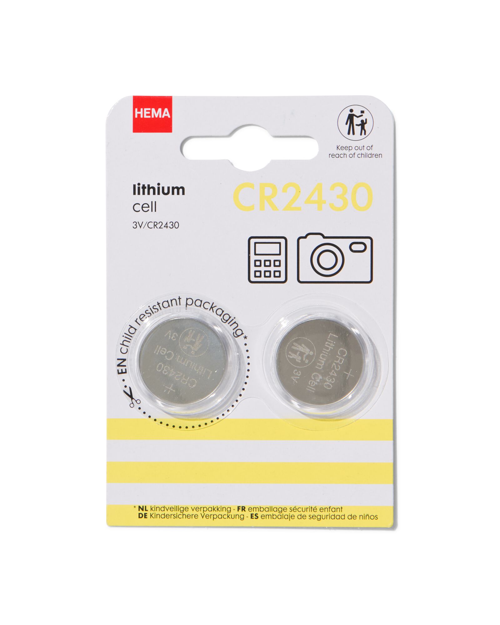 2 piles au lithium CR2430 - 41200014 - HEMA