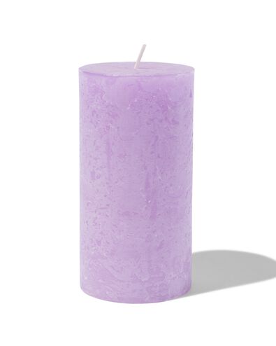 rustikale Kerze, Ø 7 x 13 cm, violett lila 7 x 13 - 13502825 - HEMA
