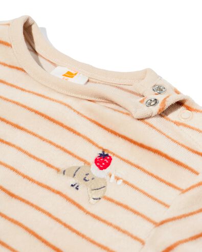 newborn trui velours strepen &eacute;cru &eacute;cru - 33444120ECRU - HEMA