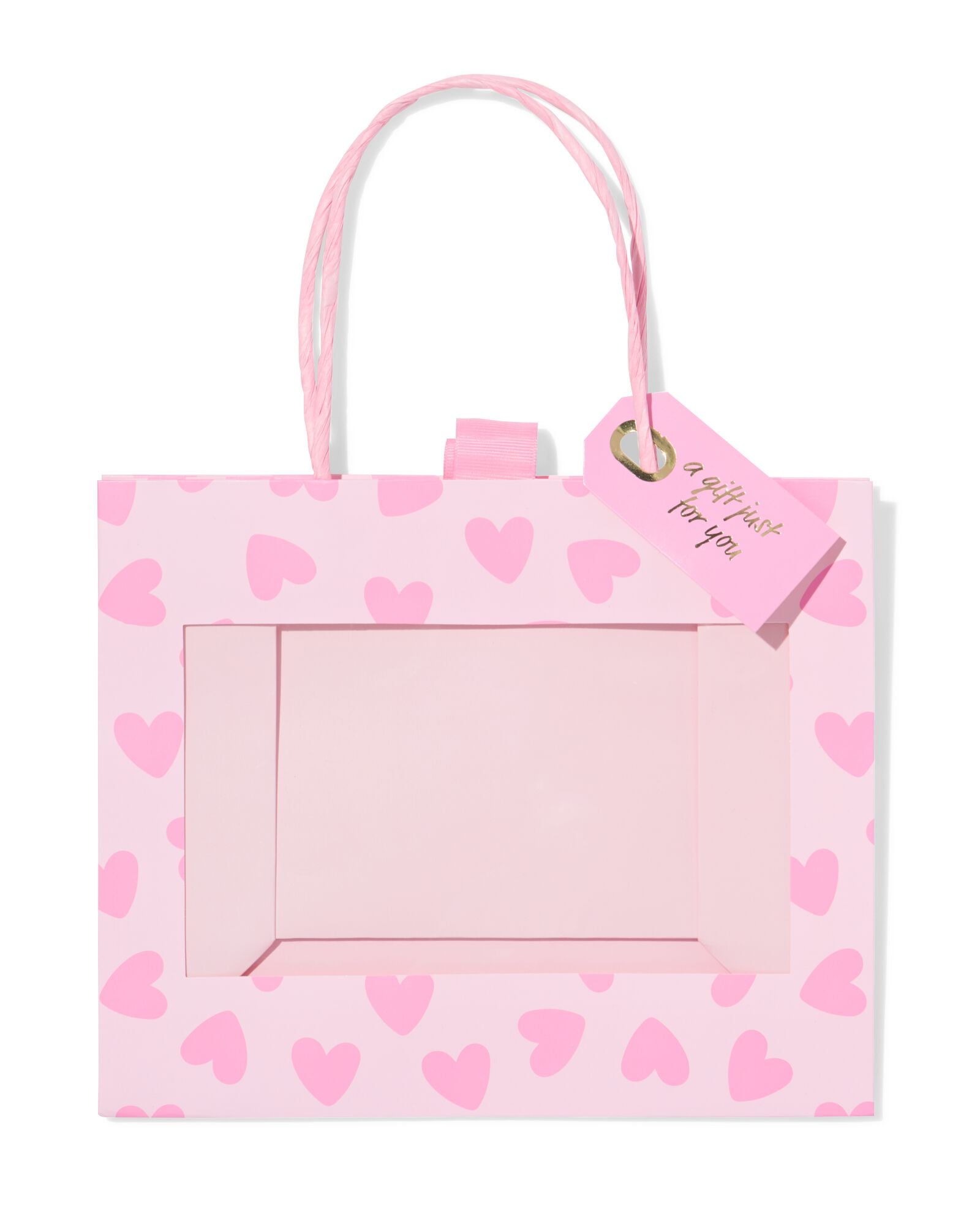 sac cadeau 24x11x20 cm coeurs roses   - 61100298 - HEMA