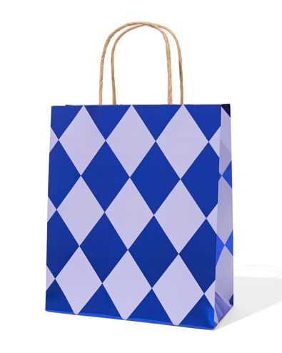 sac cadeau 18x29cm carreaux bleu - 14700532 - HEMA