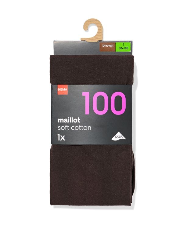 collants pour dames 100 deniers coton marron marron - 4072125BROWN - HEMA