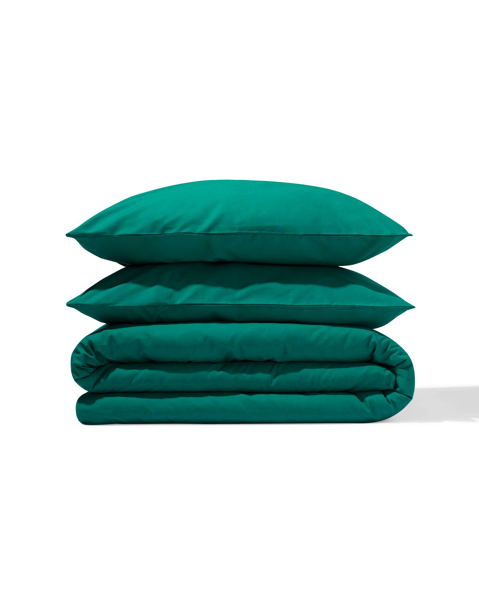 housse de couette 240x200/220 coton doux vert fonc&eacute; - 5750184 - HEMA