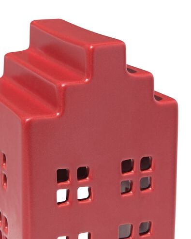 photophore 7x14,3x7 cm céramique maison rouge - 25100220 - HEMA