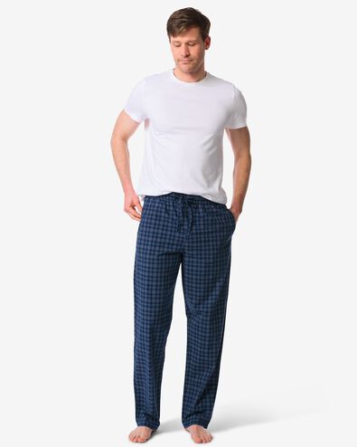 heren pyjamabroek regular fit ruit donkerblauw donkerblauw - 23686110DARKBLUE - HEMA