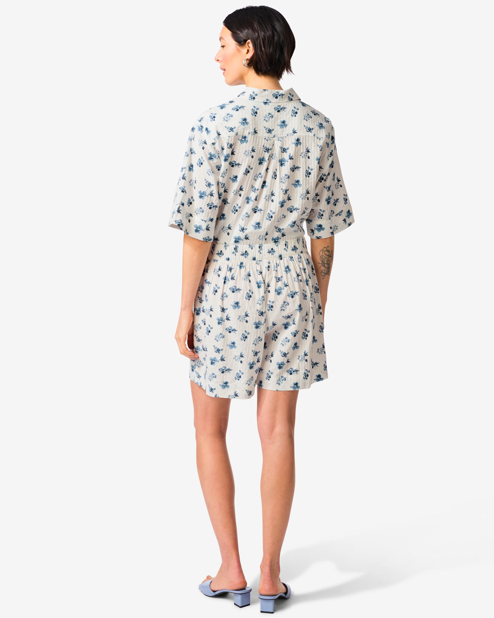 short femme Sally coupe large seersucker fleurs multi multi - 36209080MULTI - HEMA