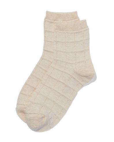 chaussettes femme 3/4 avec coton beige 39/42 - 4220272 - HEMA