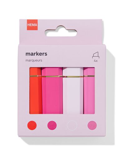 mini marqueurs - lot de 4 - 14400183 - HEMA